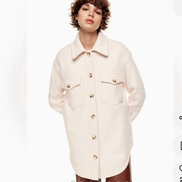 Aritzia Wilfred Women's Cream Wool Jacket - Picture 3 of 6